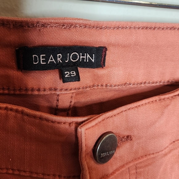 NWT Dear John Soft Stretch Denim Chalk Pink Orange Terracotta Shorts. Size 29. - Picture 4 of 16